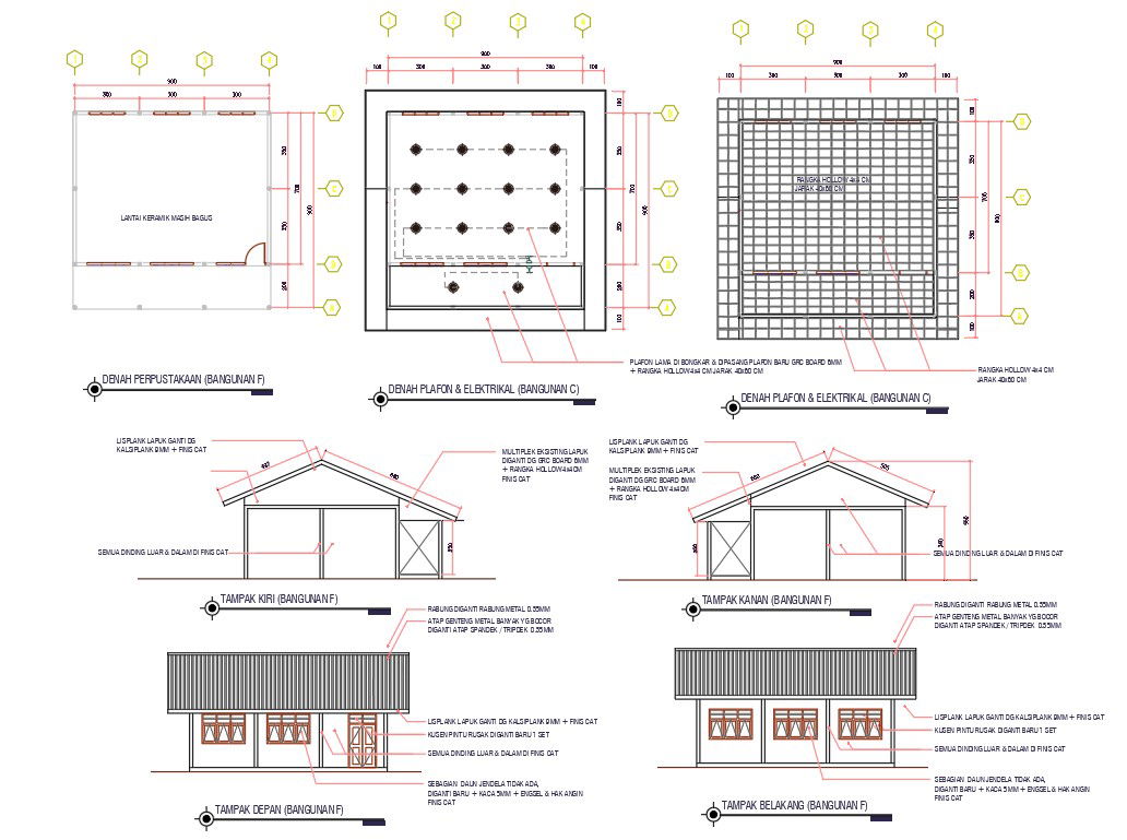 Truss Roof House Project CAD Drawing DWG File