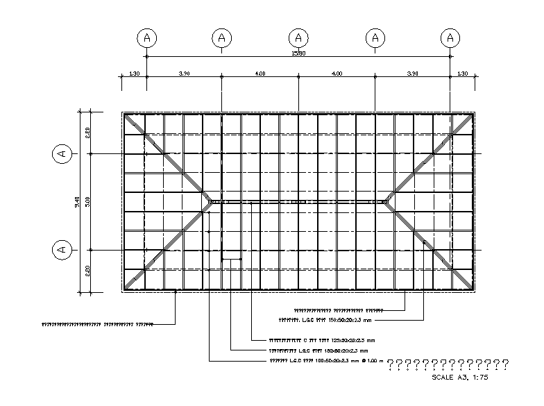 Truss Span Roof House Plan AutoCAD Drawing DWG File