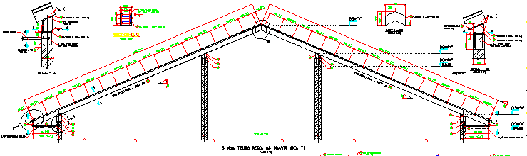 Truss and purlin section details are given in this AutoCAD DWG Drawing File.Download the 2D CAD DWG file now.