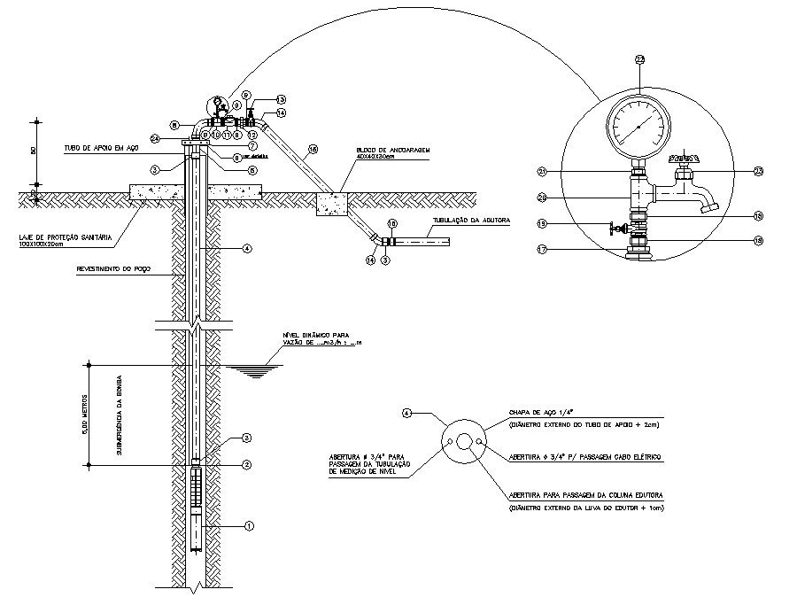 Tube Well Design AutoCAD file