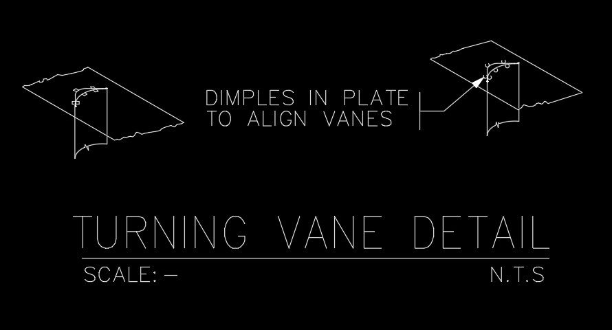 Turning vane detail drawing is given in this AutoCAD file