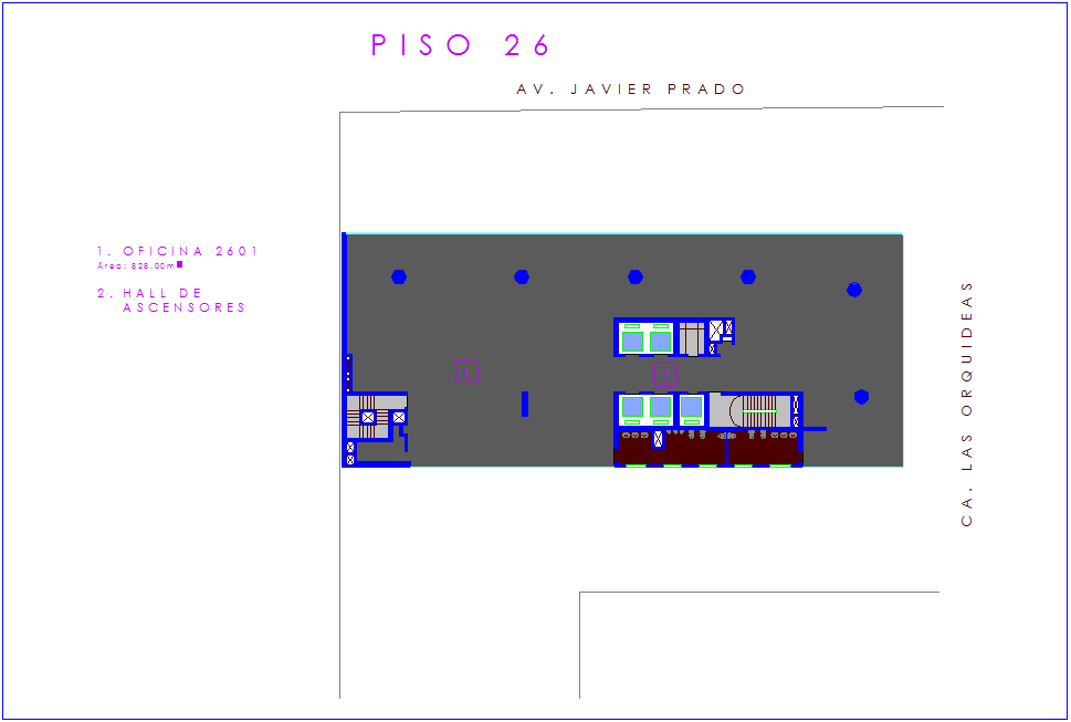 Twenty six number floor plan view of office dwg file