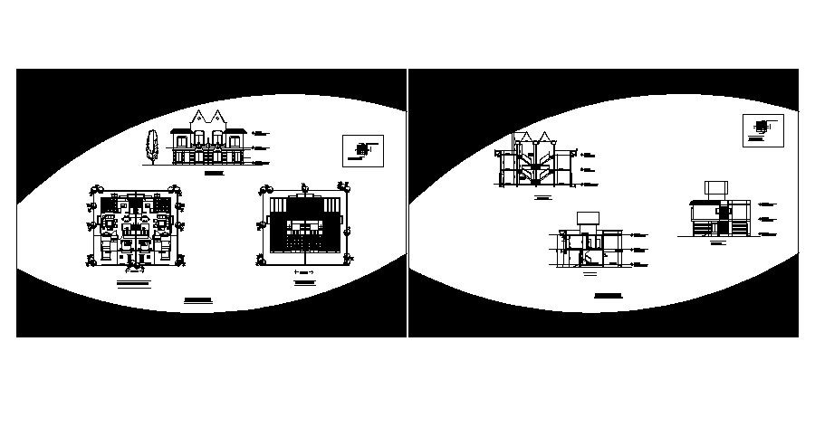 Twin bungalow drawing in AutoCAD