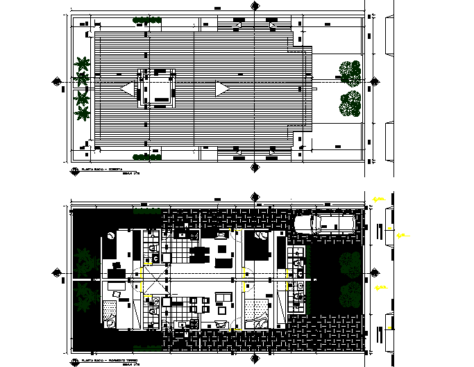 Twin houses plan detail