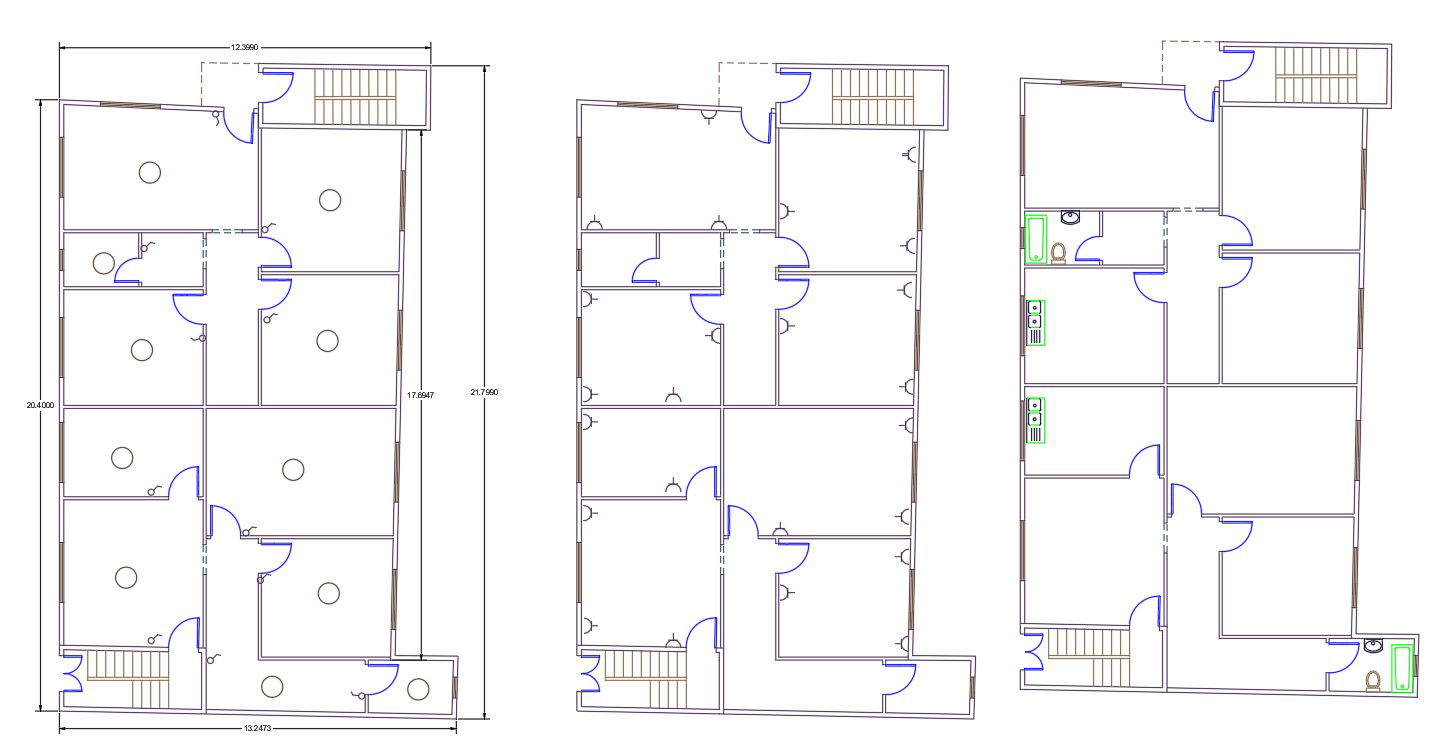 Twin House Electrical Layout Plan Design DWG File