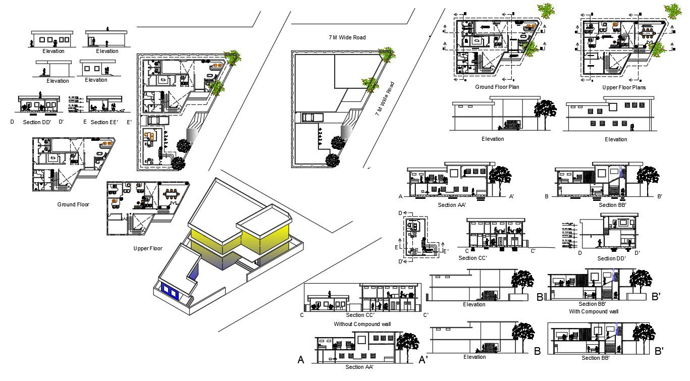 Two Different Blueprint With DWG File