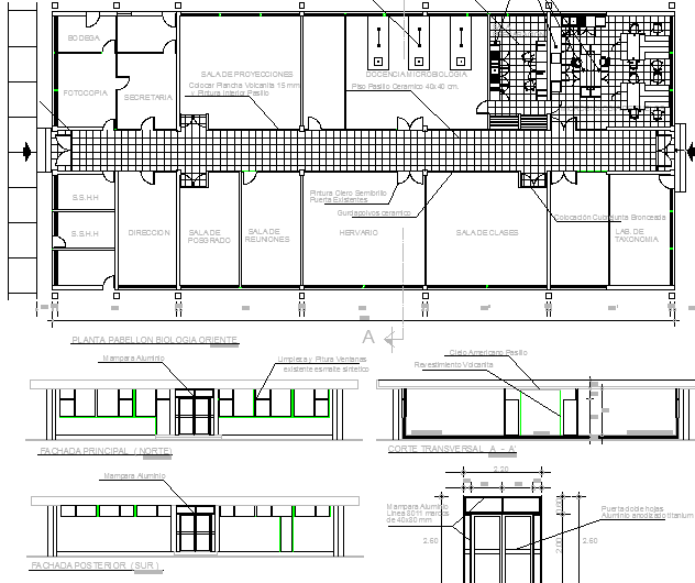 Two Flooring Office Elevation and Structure Details dwg file