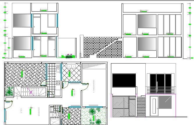 Two Flooring One Family Housing Architecture Project dwg file