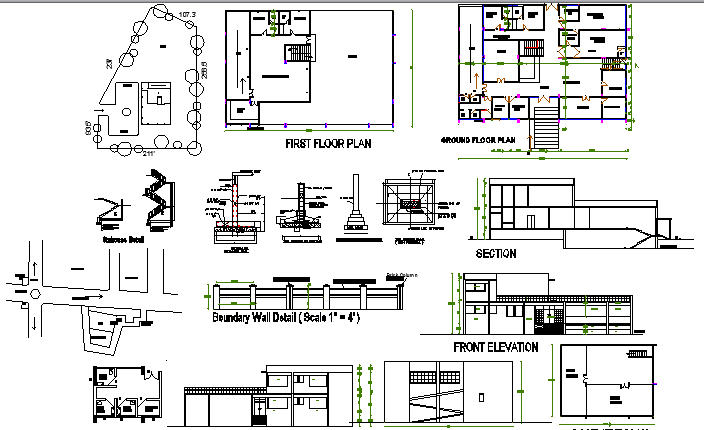 Two Flooring Private Hospital Architecture Project dwg file