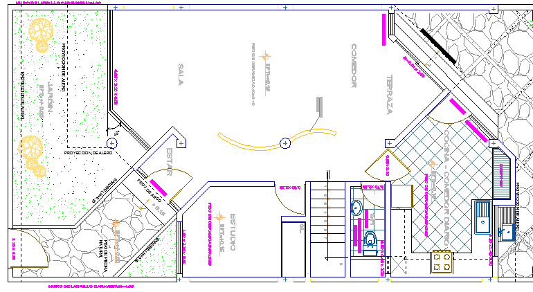 Two Flooring Residential House Design and Structure Details dwg file