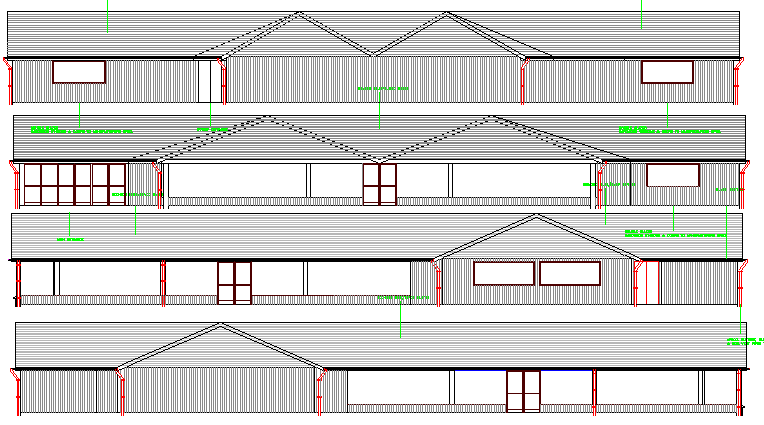 Two Flooring Restaurant Design and Elevation dwg file