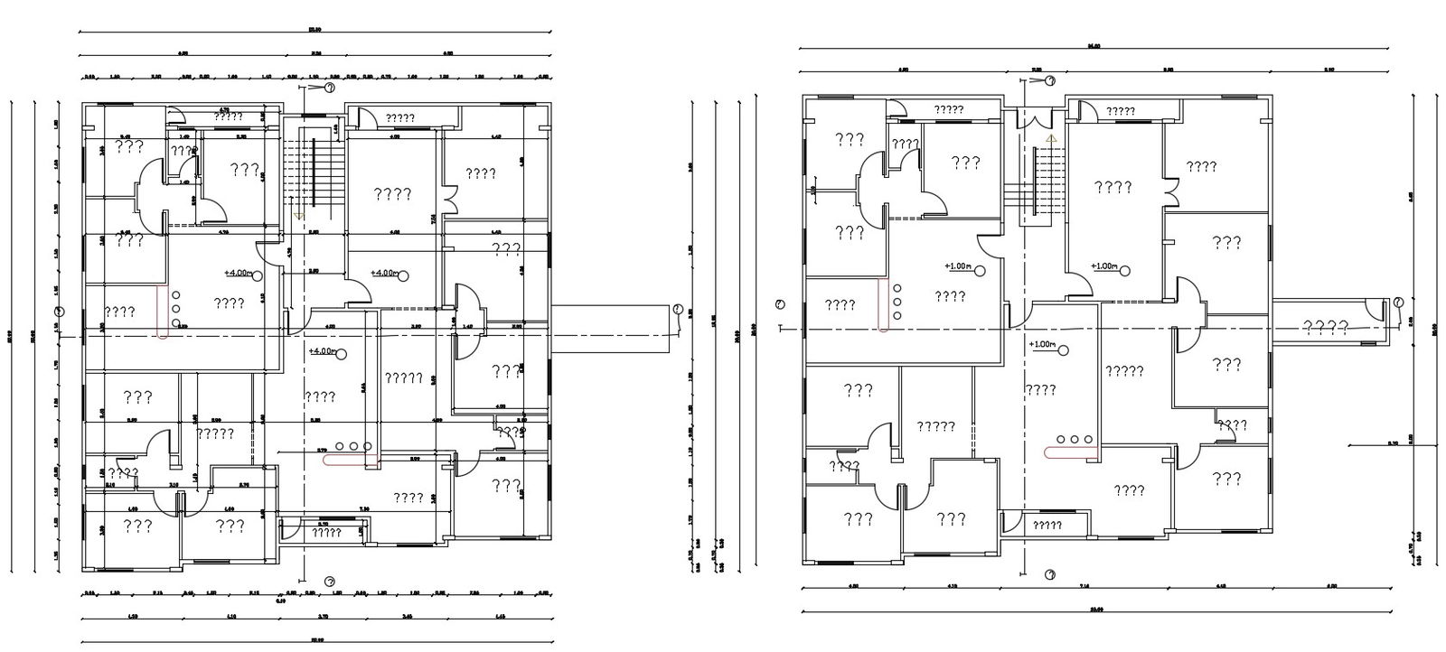 Two Floors Plan Of Residential Architecture Building Design