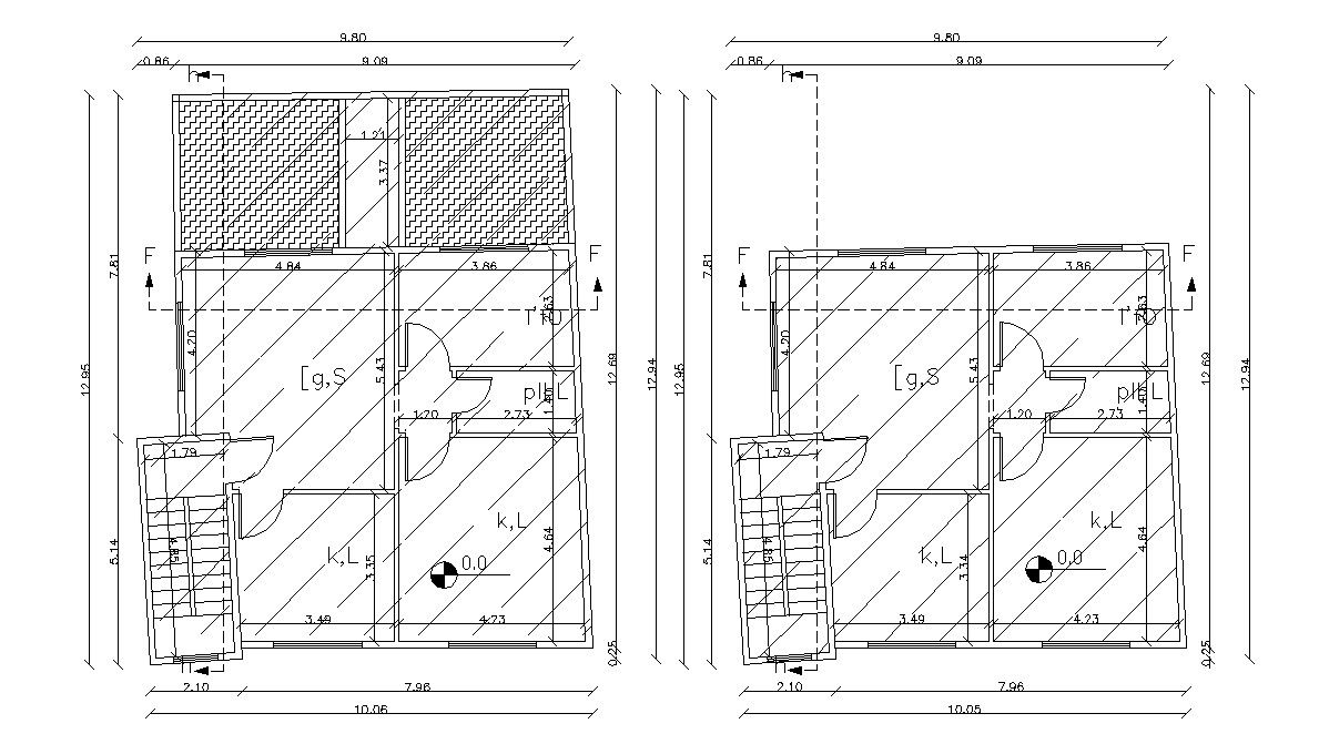 Two Floors Plan Of Residential House Design AutoCAD Drawing
