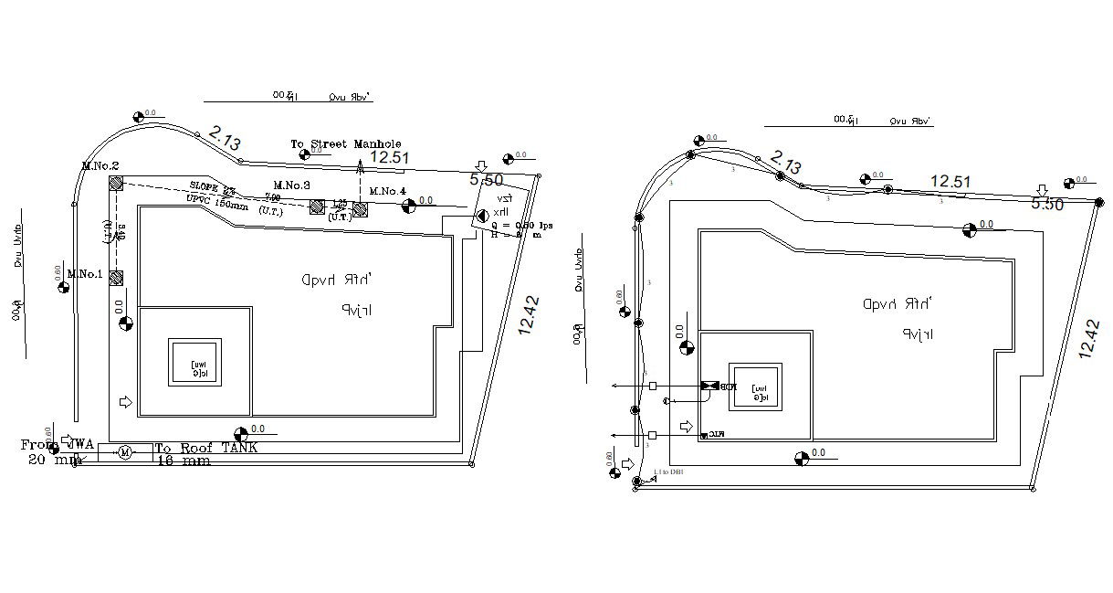 Two Plots Demarcation Drawing DWG CAD File Free