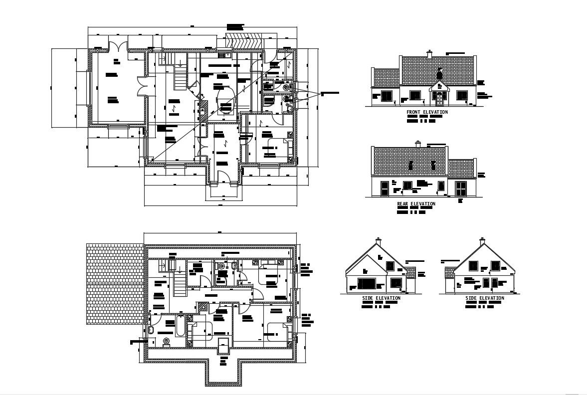 Two Storey House Design CAD Plan