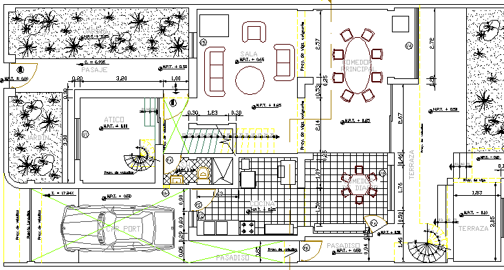 Two Story Single Family Bungalow Design and Structure Details dwg file