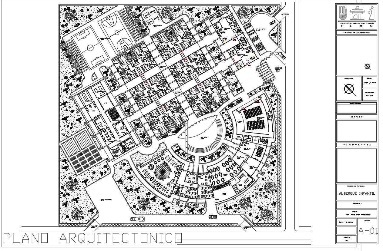 Two embedded classroom structure type school project dwg file