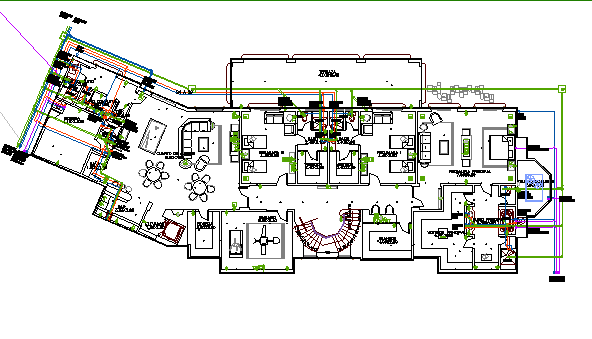 Two flooring bungalow architecture layout plan details dwg file