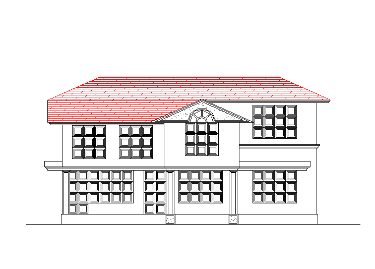 Two flooring house front elevation details dwg file