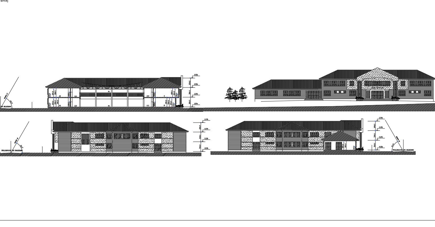 Two flooring school elevation and sectional details dwg file