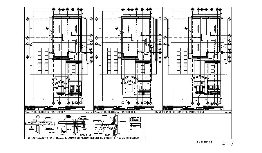 Two-level house elevation, section, floor plan and cad drawing details dwg file