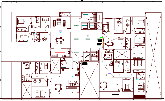 Two level housing architecture layout dwg file