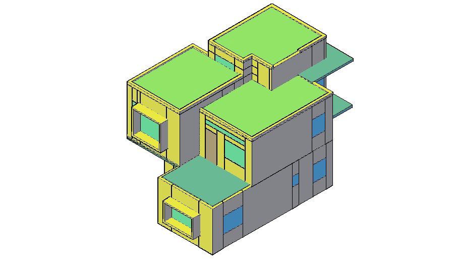 Two-level one family house 3d elevation cad drawing details dwg file