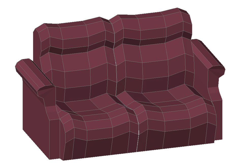Two seating sofa set 3d block cad drawing details dwg file