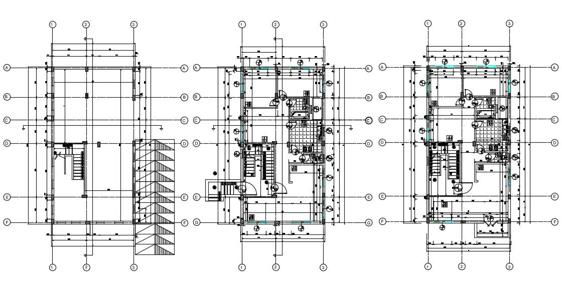 Two storey house plan with balcony CAD Drawing download
