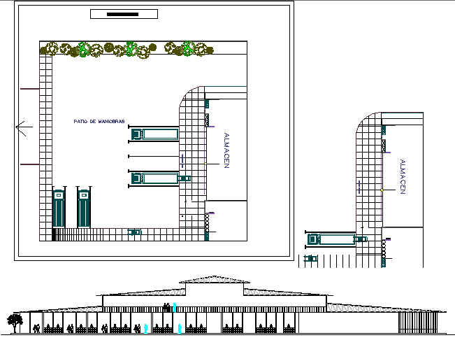Two story shopping center architecture project dwg file