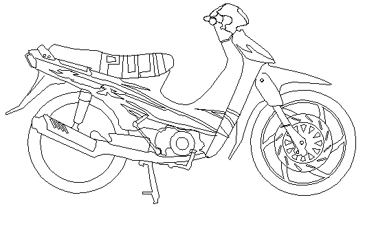 Two wheeler side view detail