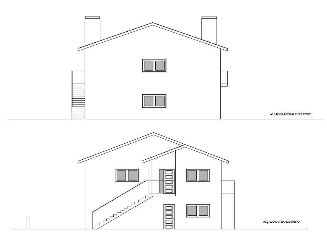 Two Elevations Of Residential House AutoCAD Drawing