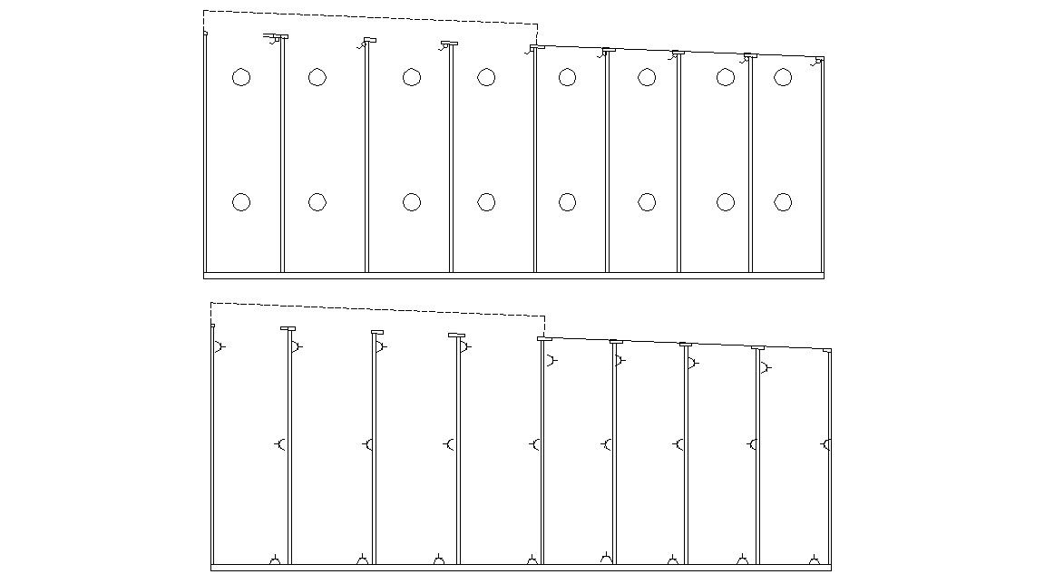 Two Floor Elevations Of Commercial Building Design CAD File