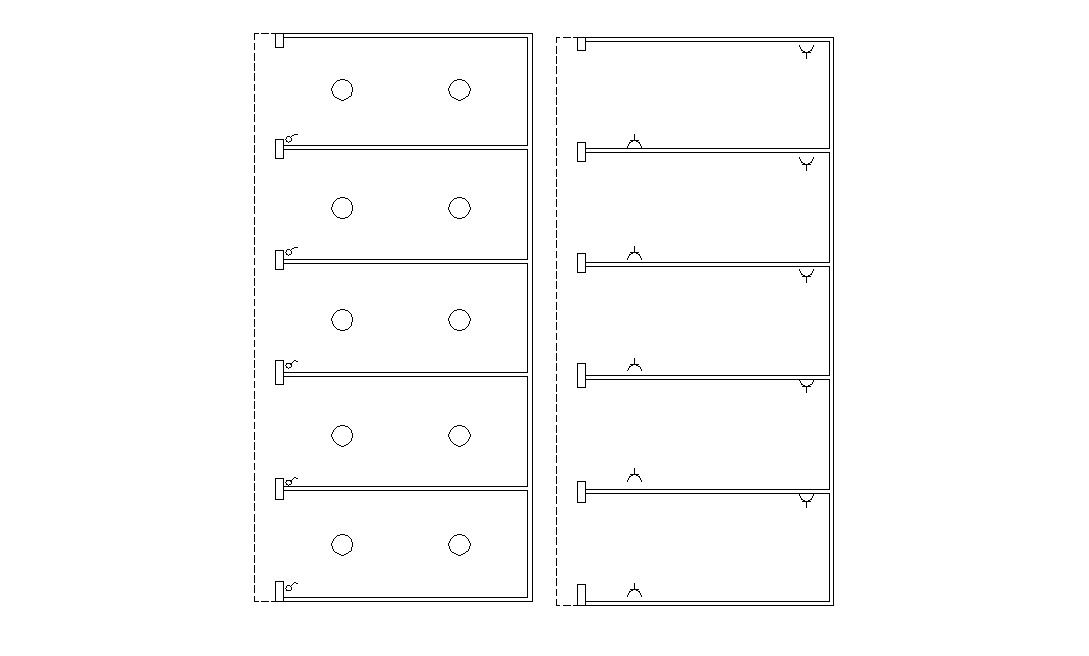 Two Floors Plan Of Commercial Building Design Dwg File