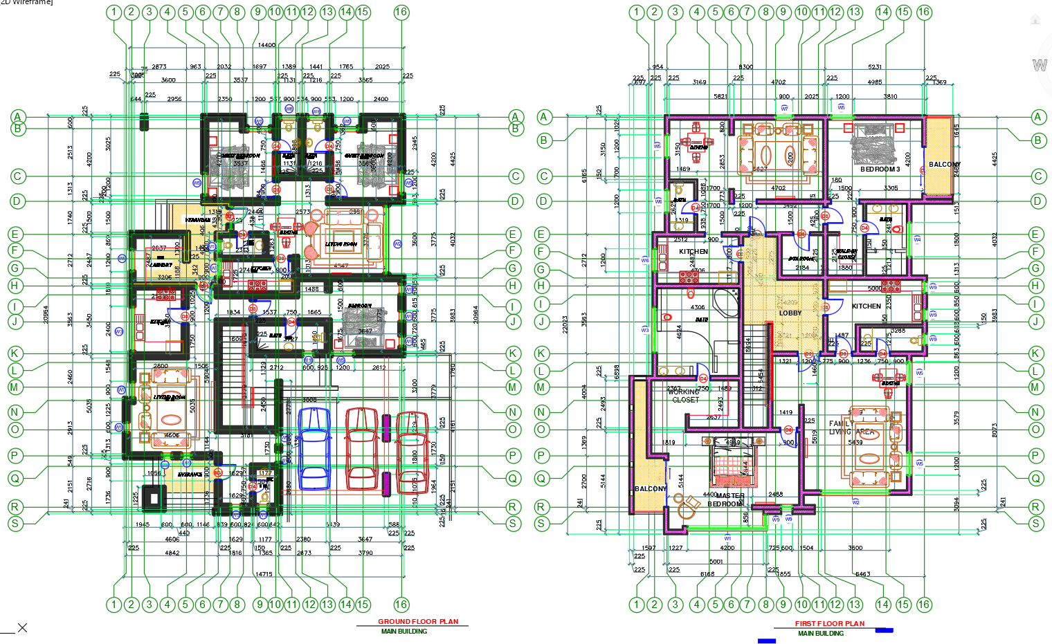 Two-Storey House AutoCAD DWG Plan with Working Drawings