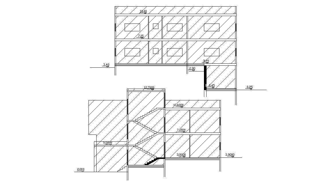 Two Story House Sections Free Download Architectural File