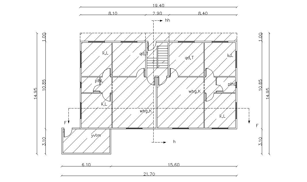 Two Units Cluster Of Residential Building Design DWG File