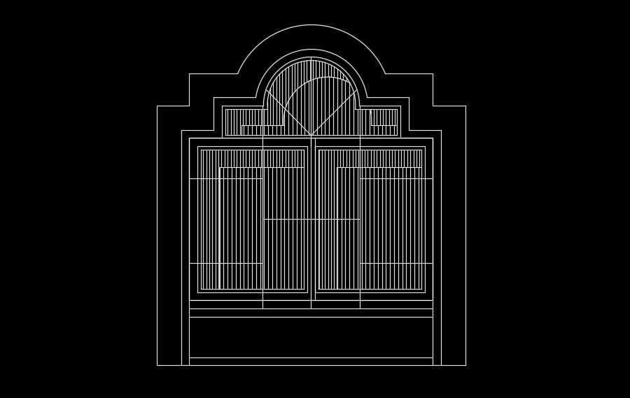 Two side opening arch model traditional window plan