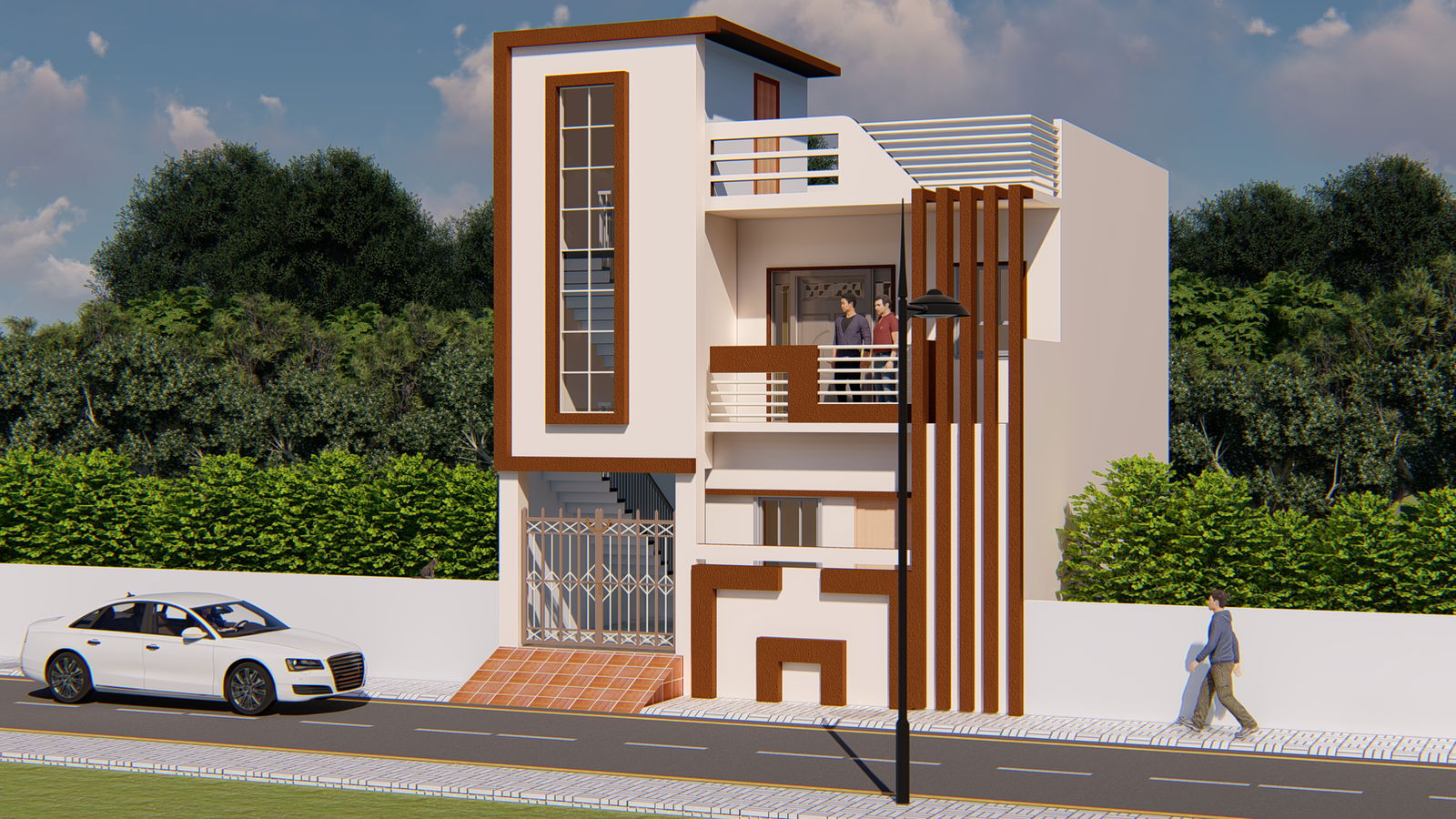 Architectural 3D House Design Two-Story Revit Model with RVT File