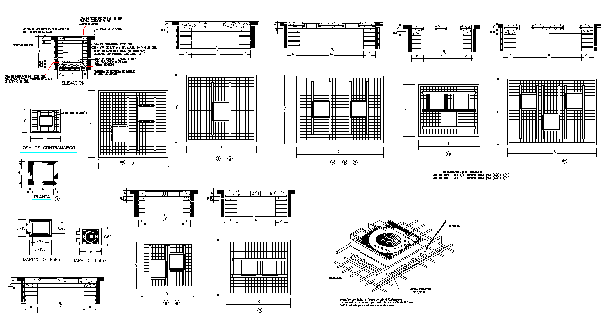Type valve boxes elevation and section layout file