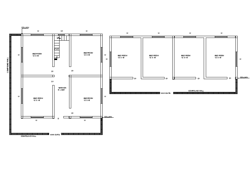 Types of construction Bed room drawings