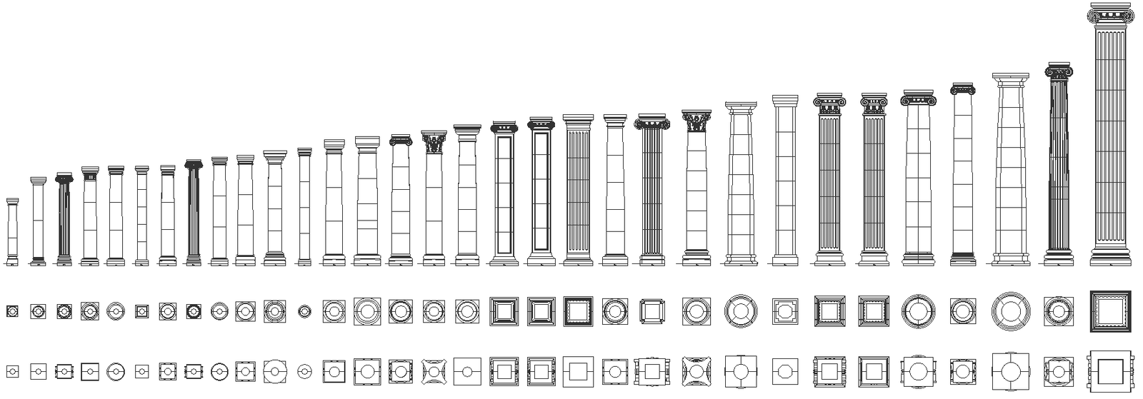 Types of pillar details with elevation and design details dwg autocad drawing .