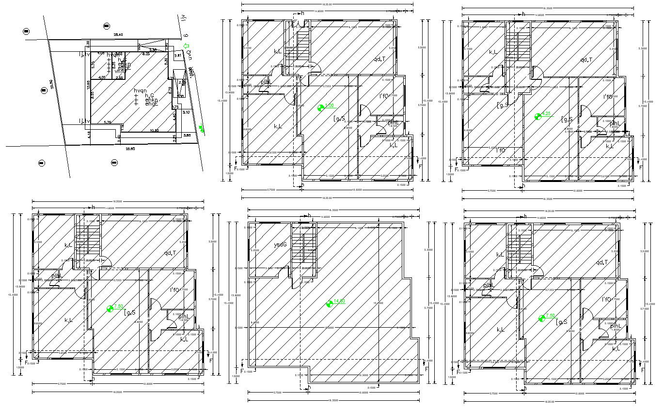 Typical Floor And Terrace Floor Plan Of Apartment Building DWG