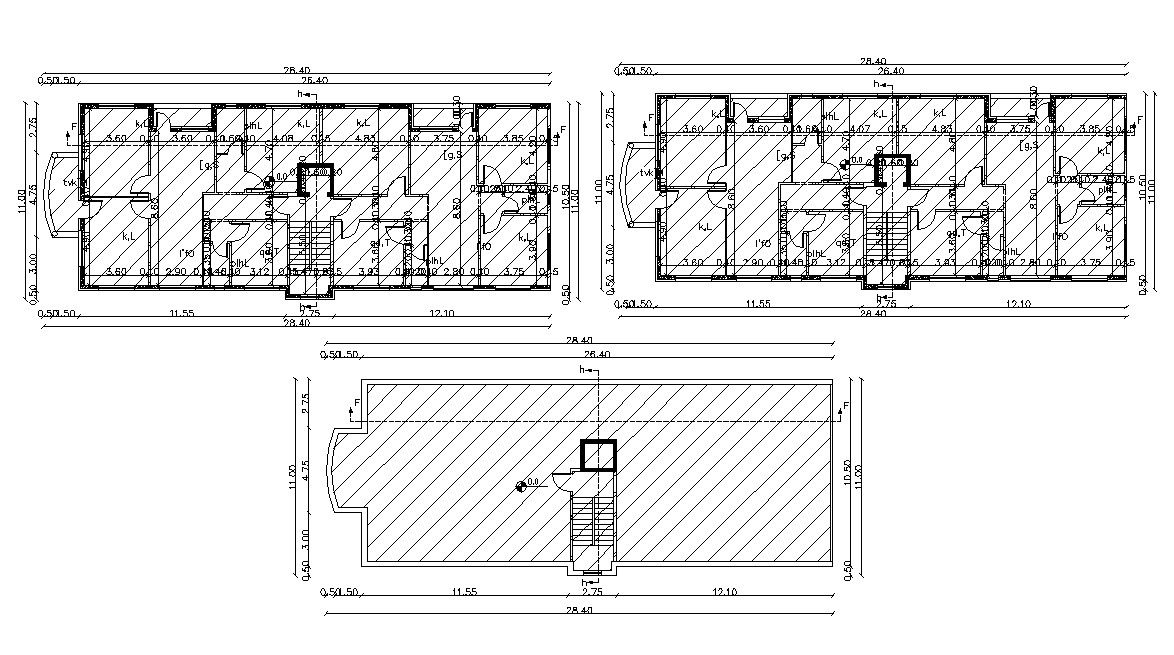 Typical Floor Plan Of Residential Building With Terrace Design