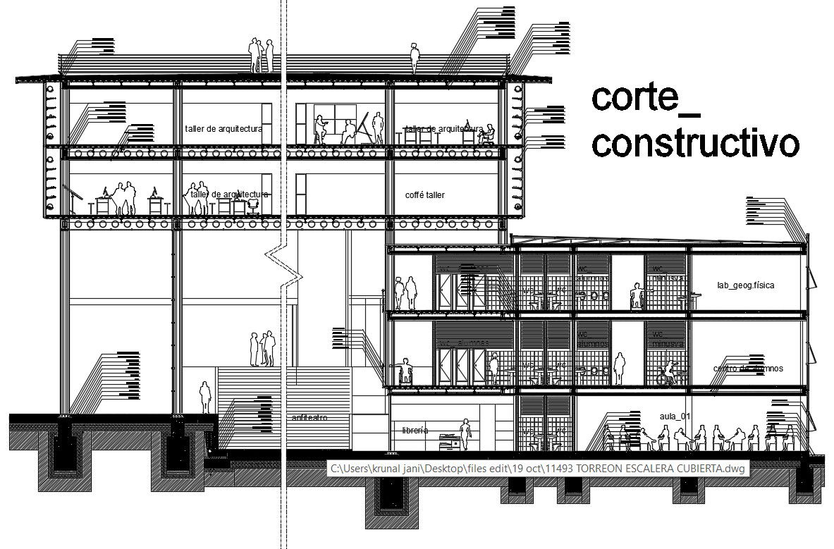 Typical Section of a Building Download CAD file
