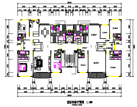 Typical design of apartment working layout plan design drawing