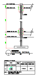 Typical detail design drawing of REINFORCEMENT BARS