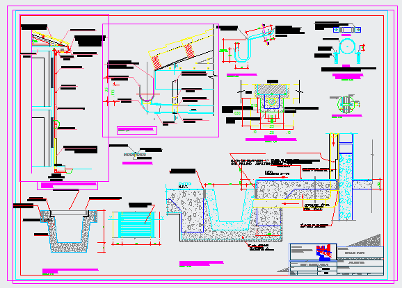 Typical detail of rain water system detail drawing