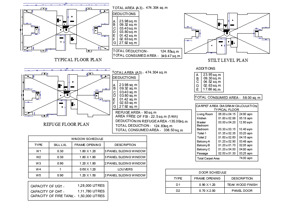 Typical floor plan area detail dwg file
