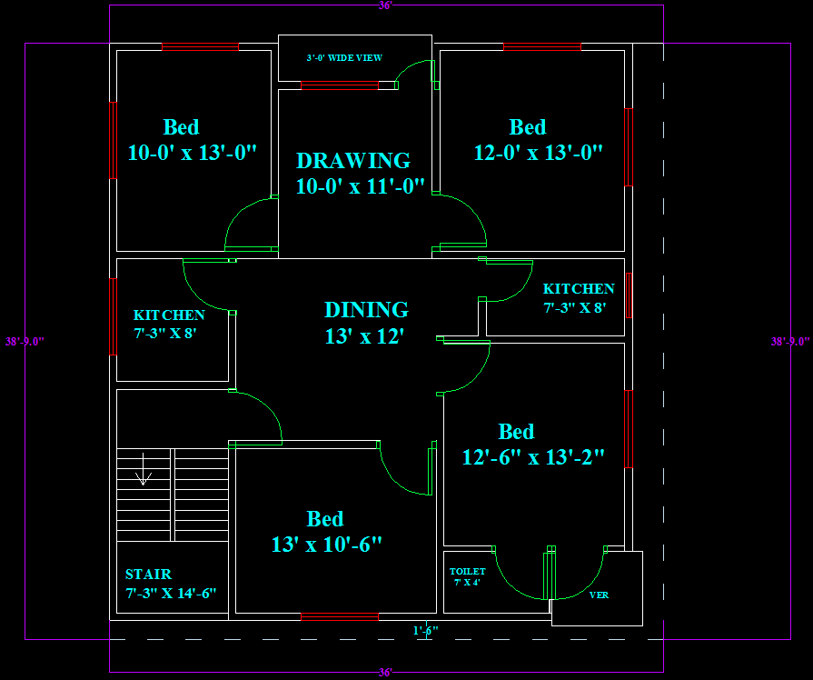 Residential Typical Floor Plane Efficient Layout Design File